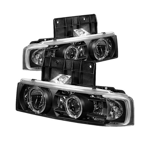 Chevy Astro 95-05 / GMC Safari 95-05 Projector Headlights - LED Halo - Black - High 9005 (Not Included) - Low 9006 (Not Included)