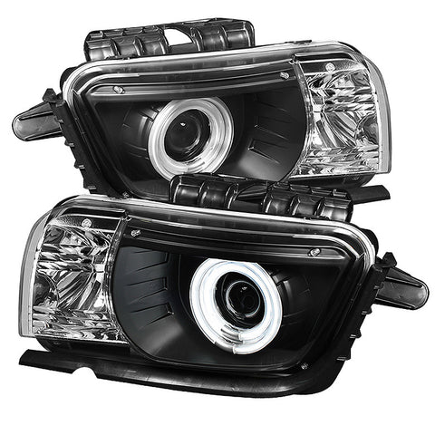 Chevy Camaro 10-13 Projector Headlights Dual Halo - CCFL Halo - Black - High/Low H7 (Included)