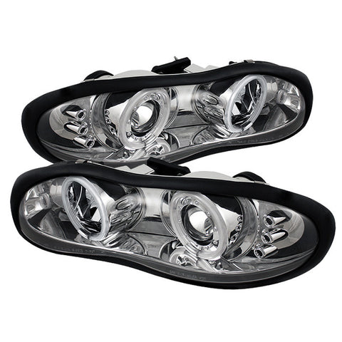 Chevy Camaro 98-02 Projector Headlights - CCFL Halo - LED ( Replaceable LEDs ) - Chrome - High 9005 (Included) - Low H1 (Included)