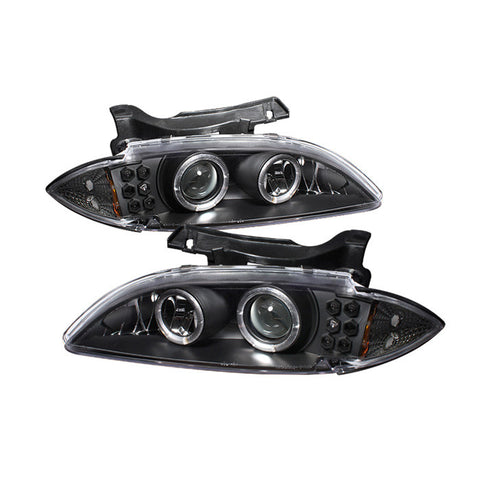 Chevy Cavalier 95-99 Projector Headlights - LED Halo - replaceanle LEDs - Black - High H1 (Included) - Low H1 (Included)