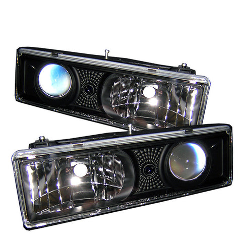 Chevy Suburban 88-98 Projector Headlights - Black -y