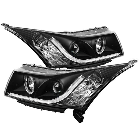 Chevy Cruze 11-13 Projector Headlights - Light Tube DRL - Black - High H1 (Included) - Low H7 (Included)