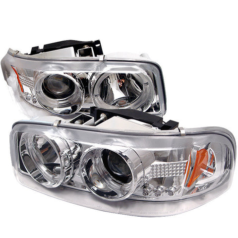 GMC Yukon Denali 01-06 Projector Headlights - LED Halo - LED ( Replaceable LEDs ) -q