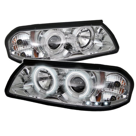 Chevy Impala 00-05 Projector Headlights - CCFL Halo - LED ( Replaceable LEDs ) - Chrome - High H1 (Included) - Low H1 (Included)