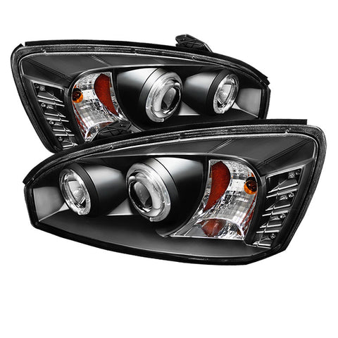 Chevy Malibu 04-07 Projector Headlights - LED Halo - LED ( Replaceable LEDs ) - Black - High H1 (Included) - Low H1 (Included)