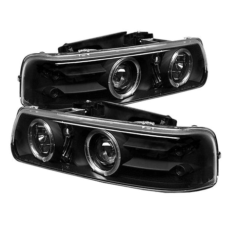 Chevy Tahoe 00-06 Projector Headlights - LED Halo - LED ( Replaceable LEDs ) -v