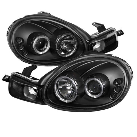 Dodge Neon 00-02 Projector Headlights - LED Halo - LED ( Replaceable LEDs ) - Black - High H1 (Included) - Low H1 (Included)