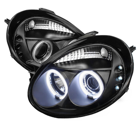 Dodge Neon 03-05 Projector Headlights - CCFL Halo - LED ( Replaceable LEDs ) - Black - High H1 (Included) - Low H1 (Included)