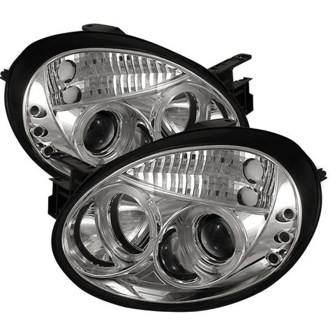 Dodge Neon 03-05 Projector Headlights - LED Halo - LED ( Replaceable LEDs ) - Chrome - High H1 (Included) - Low H1 (Included)