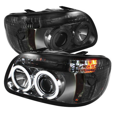 Ford Explorer 95-01 1PC Projector Headlights - CCFL Halo - Smoke - High H1 (Included) - Low H1 (Included)