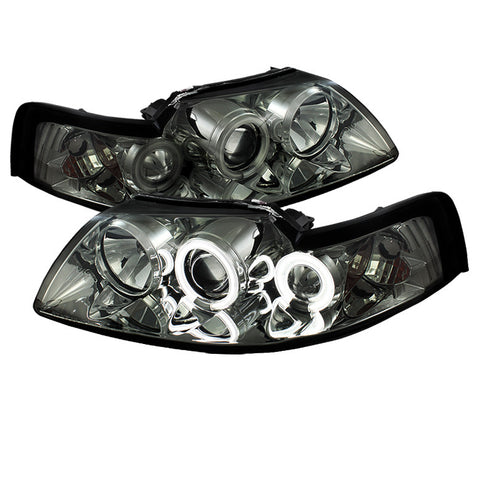 Ford Mustang 99-04 Projector Headlights - CCFL Halo - Smoke - High H1 (Included) - Low H1 (Included)