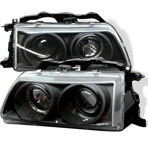 Honda Civic 90-91 / CRX 90-91 Projector Headlights - LED Halo - Black - High H1 (Included) - Low H1 (Included)