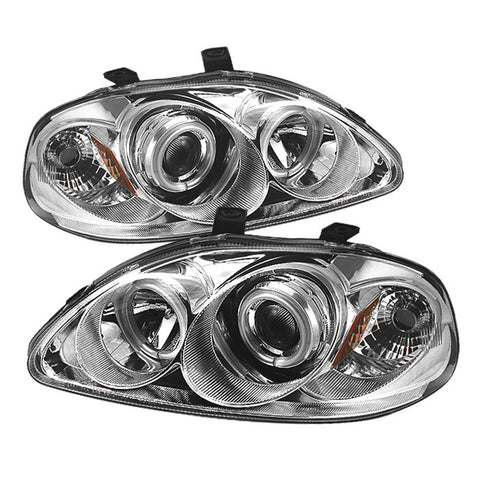 Honda Civic 96-98 Projector Headlights - CCFL Halo - Chrome  - High H1 (Included) - Low H1 (Included)