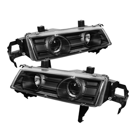 Honda Prelude 92-96 Projector Headlights - LED Halo - Black - High H1 (Included) - Low H1 (Included)