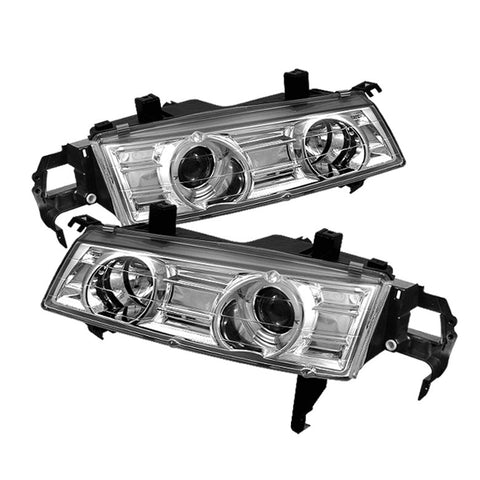 Honda Prelude 92-96 Projector Headlights - LED Halo - Chrome - High H1 (Included) - Low H1 (Included)