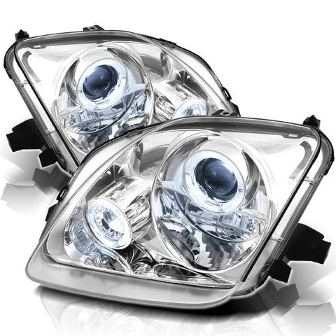 Honda Prelude 97-01 Projector Headlights - LED Halo - Chrome - High H1 (Included) - Low H1 (Included)