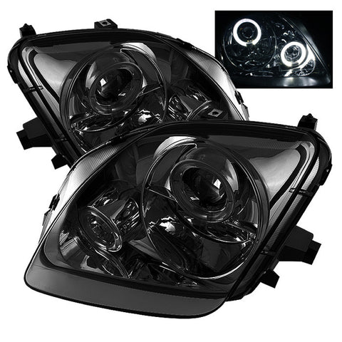 Honda Prelude 97-01 Projector Headlights - LED Halo - Smoke - High H1 (Included) - Low H1 (Included)