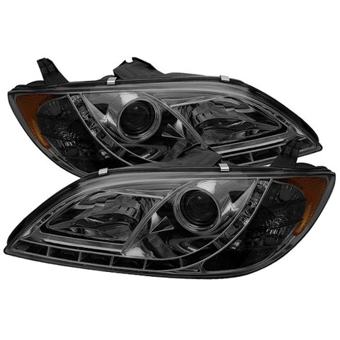 Mazda 3 04-08 4Dr Sedan Projector Headlights - Halogen Model Only  - DRL - Smoke - High H1 (Included) - Low H1 (Included) -q