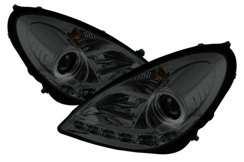 Mercedes Benz SLK 05-10 Projector Headlights - Xenon/HID Model Only  - DRL - Smoke - High H1 (Included) - Low D2R (Not Included) -c