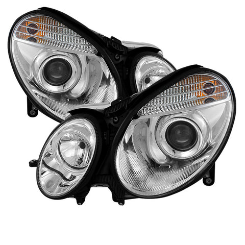 Mercedes Benz E-Class 03-06 Projector Headlights - Xenon/HID Model Only  - Chrome - High H7 (Included) - Low D2R (Not Included) -q