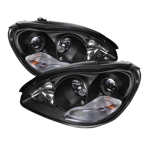 Mercedes Benz S-Class 00-06 Projector Headlights - Halogen Model Only  - Black - High H1 (Included) - Low H7 (Included) -z