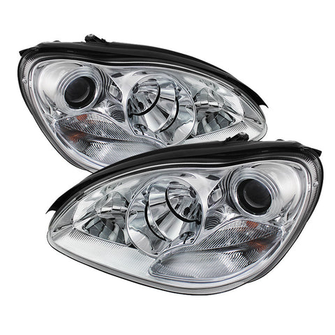 Mercedes Benz S-Class 00-06 Projector Headlights - Halogen Model Only  - Chrome - High H1 (Included) - Low H7 (Included) -a