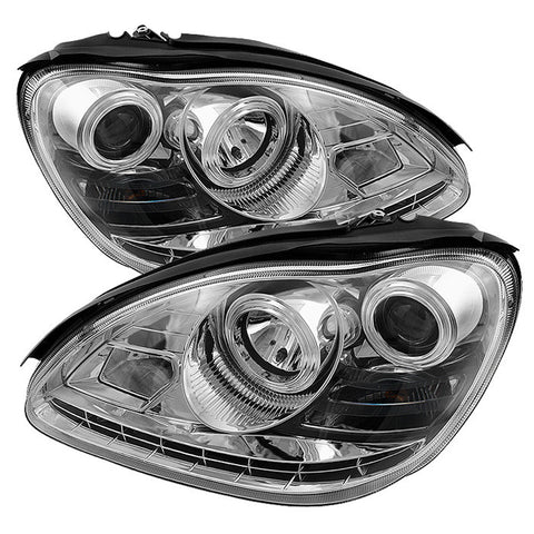 Mercedes Benz S-Class 03-06 Projector Headlights - Xenon/HID Model Only  - DRL - Chrome - High H7 (Included) - Low D2R (Not Included) -g