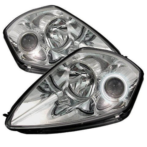 Mitsubishi Eclipse 00-05 Projector Headlights - CCFL Halo - Chrome - High H1 (Included) - Low H1 (Included)