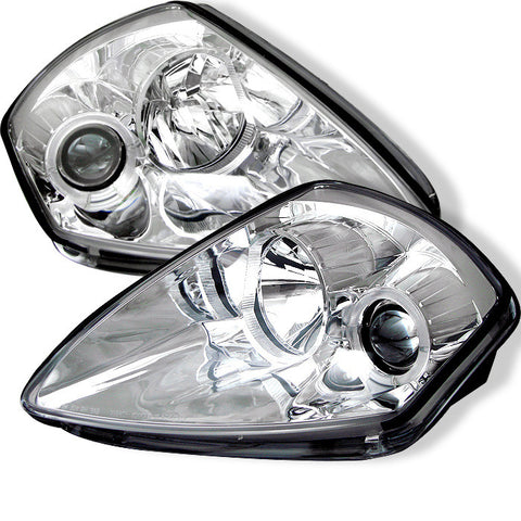 Mitsubishi Eclipse 00-05 Projector Headlights - LED Halo - Chrome - High H1 (Included) - Low H1 (Included)