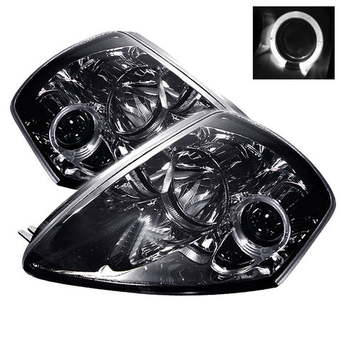 Mitsubishi Eclipse 00-05 Projector Headlights - LED Halo - Smoke - High H1 (Included) - Low H1 (Included)