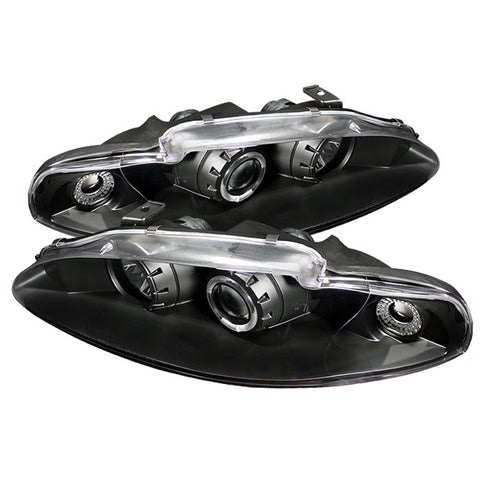 Mitsubishi Eclipse 95-96 Projector Headlights - LED Halo - Black - High H1 (Included) - Low H1 (Included)