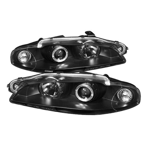 Mitsubishi Eclipse 97-99 Projector Headlights - LED Halo - Black - High H1 (Included) - Low H1 (Included)