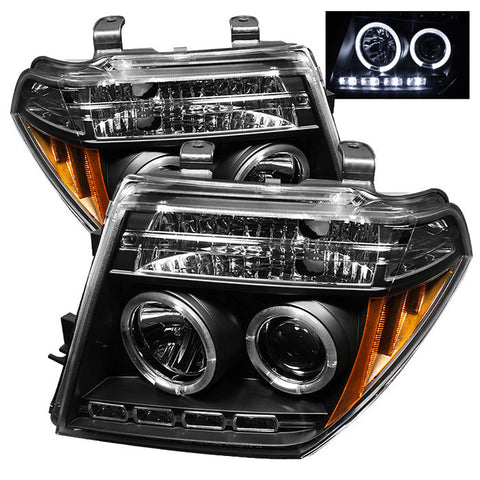 Nissan Frontier 05-08 / Nissan Pathfinder 05-07 Projector Headlights - LED Halo - LED  - Black - High H1 (Included) - Low H1 (Included) -x