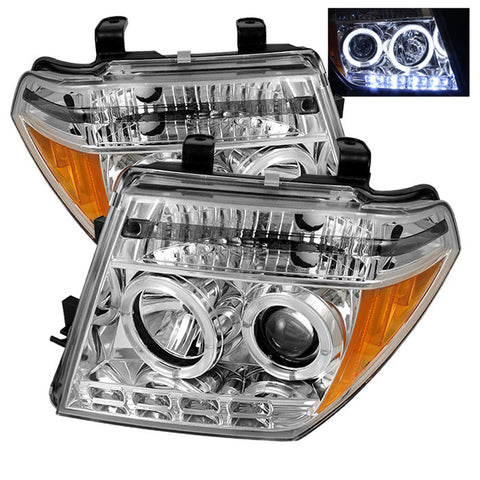 Nissan Frontier 05-08 / Nissan Pathfinder 05-07 Projector Headlights - LED Halo - LED  - Chrome - High H1 (Included) - Low H1 (Included) -y