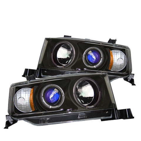 Scion XB 03-07 Projector Headlights - LED Halo - Black - High H1 (Included) - Low 9006 (Not Included)