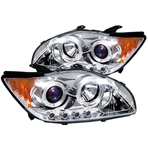 Scion TC 05-07 Projector Headlights - LED Halo -Replaceable LEDs - Chrome - High H1 (Included) - Low 9006 (Not Included)