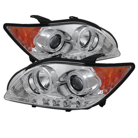 Scion TC 08-10 Projector Headlights - LED Halo -Replaceable LEDs - Chrome - High H1 (Included) - Low 9005 (Included)