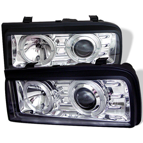 Volkswagen Corrado 90-94 Projector Headlights - LED Halo - Chrome - High H1 (Included) - Low H1 (Included)