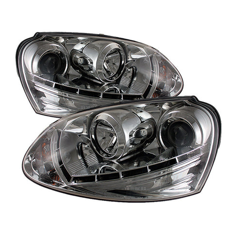 Volkswagen GTI 06-09 / Jetta 06-09 / Rabbit 06-09 Projector Headlights - Xenon/HID Model Only - DRL - Chrome - High H1 - Low D2S -h
