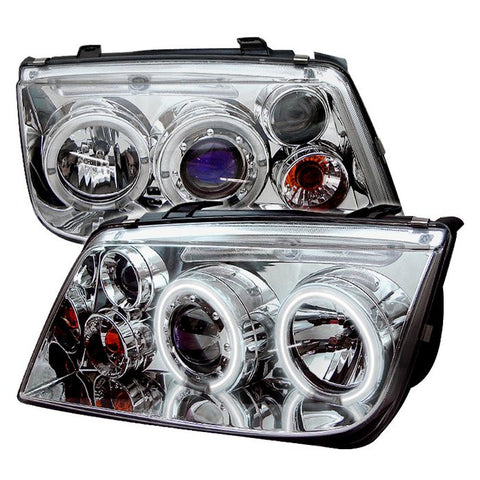 Volkswagen Jetta 99-05 Projector Headlights - CCFL Halo - Chrome - High H1 (Included) - Low H1 (Included)