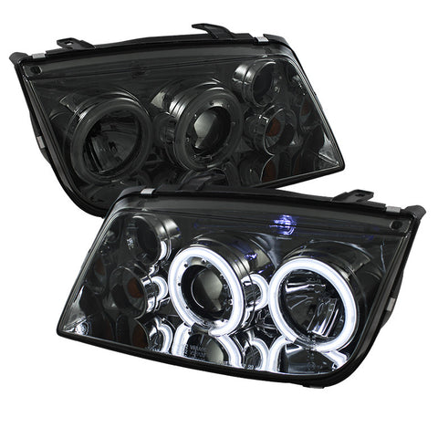 Volkswagen Jetta 99-05 Projector Headlights - CCFL Halo - Smoke - High H1 (Included) - Low H1 (Included)