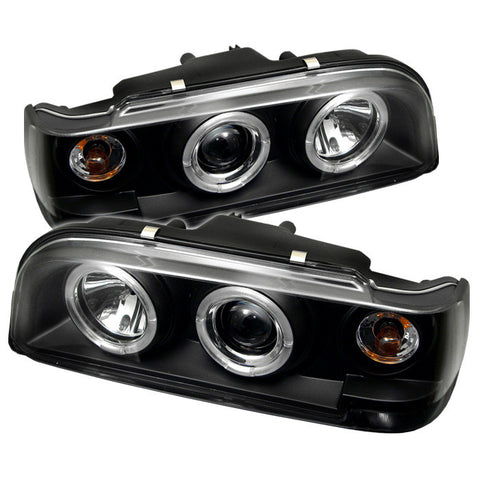 Volvo 850 93-97 Projector Headlights - LED Halo - Black - High H1 (Included) - Low H1 (Included)