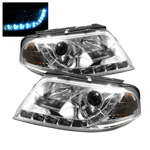 Volkswagen Passat 01-05 Projector Headlights - DRL - Chrome - High H1 (Included) - Low H1 (Included)