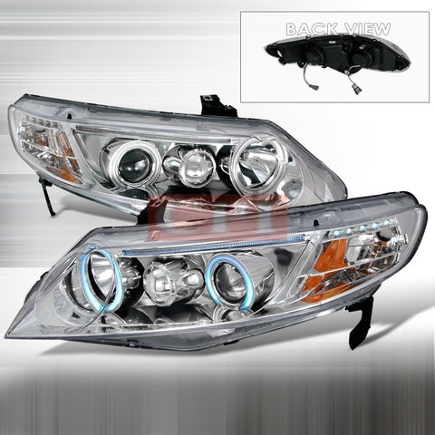 Honda 2006-2008 Honda Civic 4D Projector Head Lamps/ Headlights-l