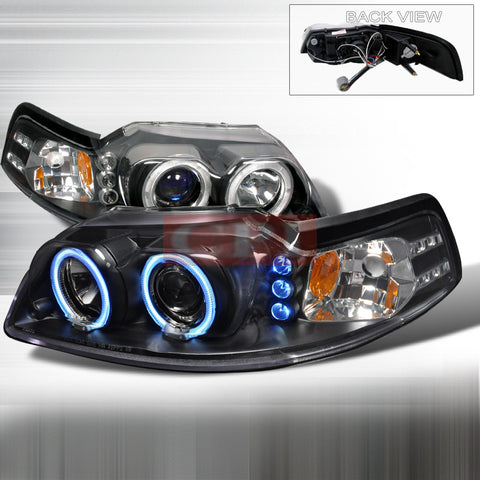 FORD 99-04 FORD MUSTANG - BLACK CCFL PROJECTOR HEAD LIGHTS/ LAMPS -   1 SET RH & LH 1999,2000,2001,2002,2003,2004