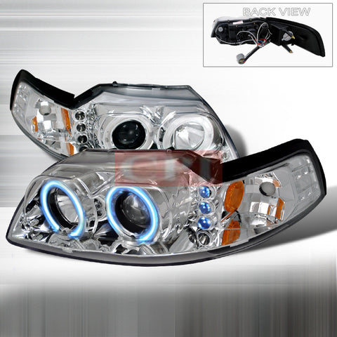 FORD 99-04 FORD MUSTANG - CHROME CCFL PROJECTOR HEAD LIGHTS/ LAMPS -   1 SET RH & LH 1999,2000,2001,2002,2003,2004