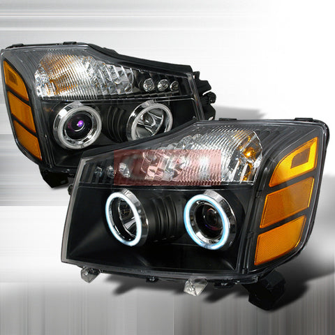 NISSAN 2004-2006 NISSAN TITAN HALO HEADLIGHTS - BLK 1 SET RH&LH PERFORMANCE 2004,2005,2006