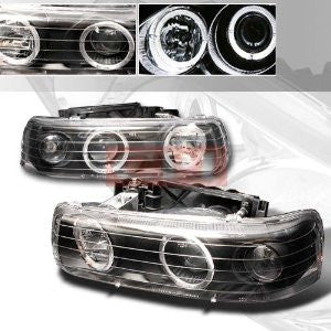 CHEVROLET 1999-2002 CHEVY SILVERADO HALO PROJECTOR HEAD LAMPS/ HEADLIGHTS -BC 1 SET RH&LH PERFORMANCE 1999,2000,2001,2002