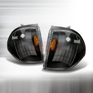 Ford 1987-1993 Mustang Corner Lights/ Lamps Black Euro