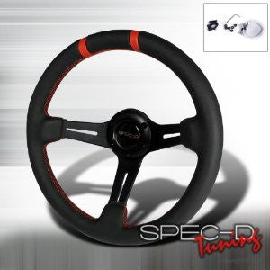 DEEP DISH STEERING WHEEL - LEATHER 330MM PERFORMANCE 1 PC